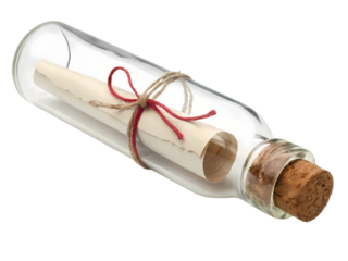 Message in a Bottle A Rolled Parchment Note