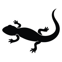 Black silhouette of a gecko lizard on a white background vector