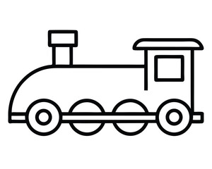 A simple outline drawing of a train engine Ai Generated