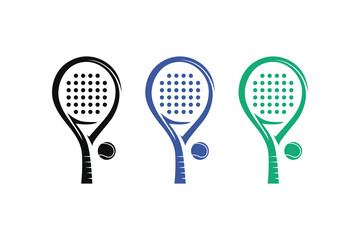 Padel logo padel Racket with ball logo design vector