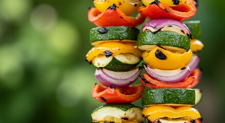 Naklejka premium Grilled Vegetable Skewer