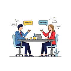 Business People Discussing a Proposal and Reaching an Agreement.