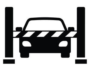 A car is stopped by a security barrier isolated on white background Ai Generated