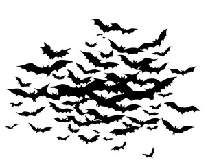 Fototapeta premium Abstract cluster of many small, dark shapes