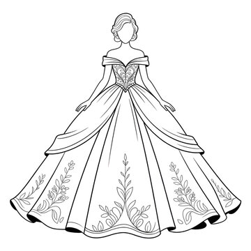 vector illustration of a wedding katan  dress