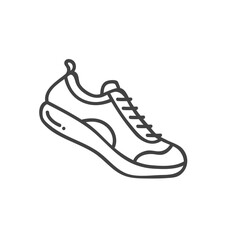Running shoe icon. Outline running shoe vector icon for web design isolated on white background