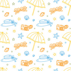seamless pattern with cute summer elements