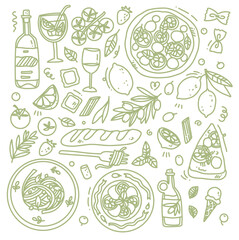 Italian vector summer food