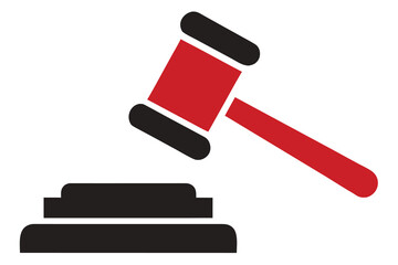 A red gavel is poised to strike, symbolizing law and order Ai Generated