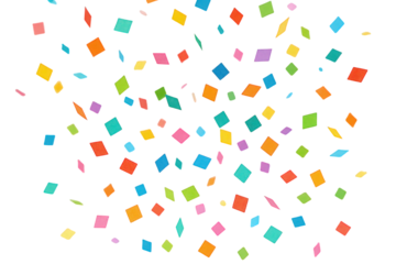 Vibrant Diamond-Shaped Confetti Falling and Twirling, Creating a Festive and Joyful Celebration Atmosphere