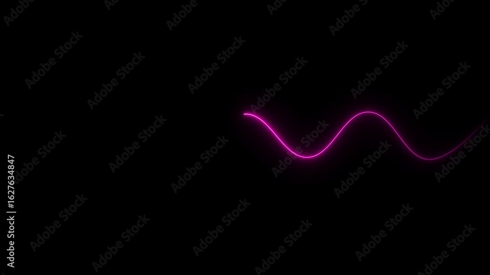 Aufkleber animation of glowing wave line sliding. abstract neon line waves animation.neon wave line animation.