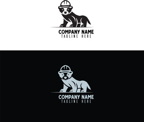 Panda House Logo Home Shelter Pet Care and Real Estate Concept