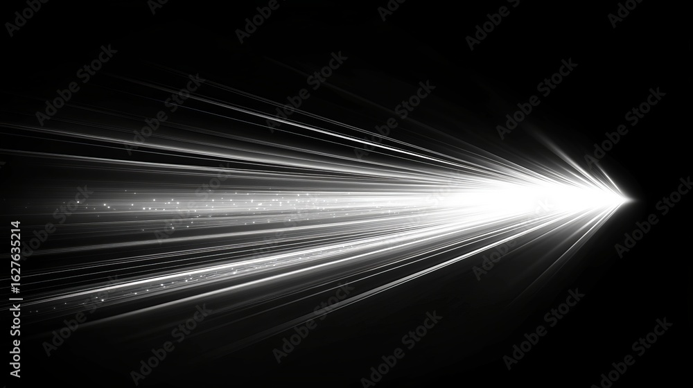 Poster dynamic streaks of intense white rays radiating against a deep black background for visual impact