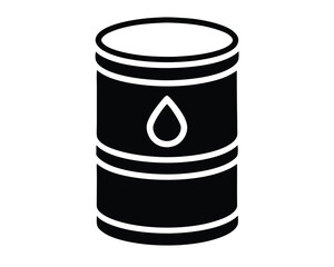A black oil barrel with a drop symbol isolated on white background Ai Generated