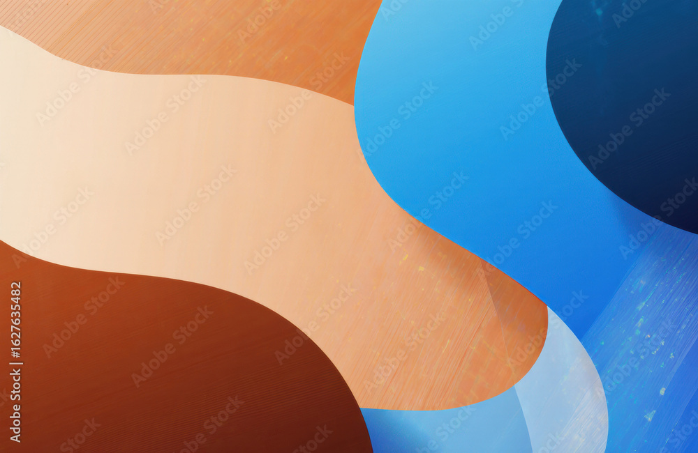 Poster colorful abstract shapes overlapping with smooth curves and vibrant tones creating a modern artistic