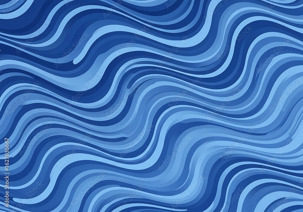 Aufkleber dynamic blue undulating bands create a fluid and rhythmic abstract design concept