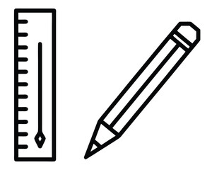 A ruler and pencil for drawing isolated on white background Ai Generated