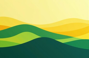 Obraz premium Colorful abstract waves with green, yellow, and orange tones creating a dynamic landscape effect