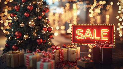 christmas tree and gifts