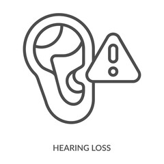 Hearing Loss Icon Line Style. Design Vector Illustration