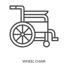 Wheel Chair Icon Line Style. Design Vector Illustration