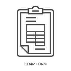 Claim Form Icon Line Style. Design Vector Illustration