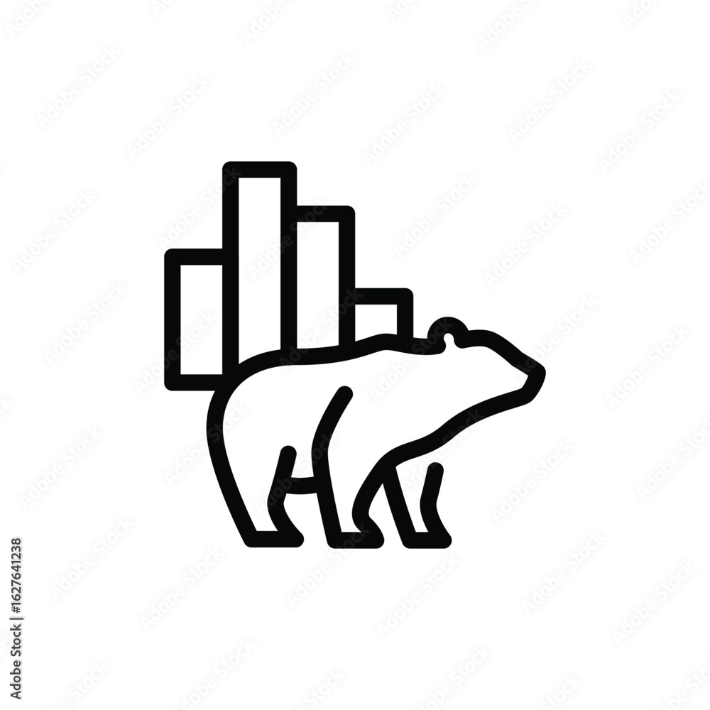 Poster bearish outline icon vector design good for web or mobile app