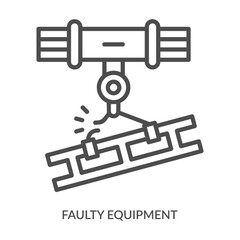 Faulty Equipment Icon Line Style. Design Vector Illustration