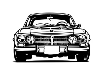 retro car isolated on white