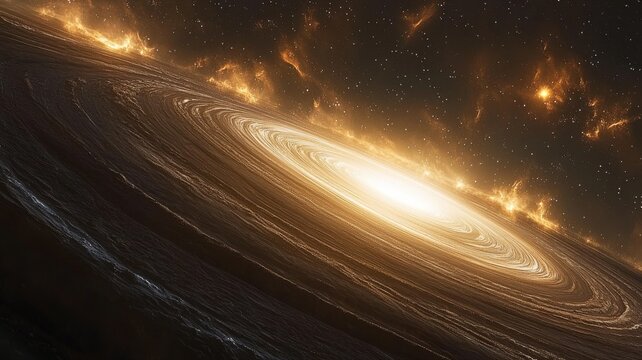 Spiral Galaxy Core in Deep Space with Cosmic Dust and Stars space dust spiral cosmic core universe