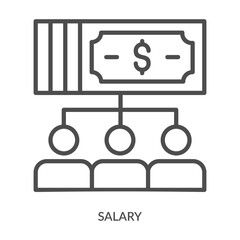 Salary Icon Line Style. Design Vector Illustration