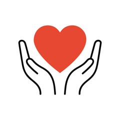 Classic red heart vector design with helvetica and courier text