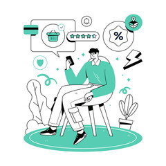 Customer Buying Journey and Online Transaction Flat Composition