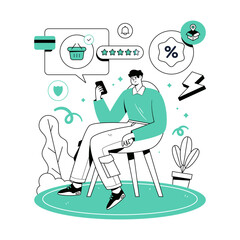 Customer Buying Journey and Online Transaction Flat Composition