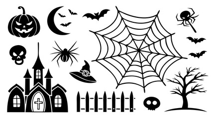 halloween silhouettes vector illustration