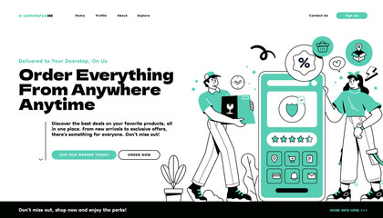Flat Digital Marketing and Online Store Landing Page