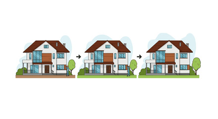 Visualizing home exterior updates from before after transformation of property landscaping