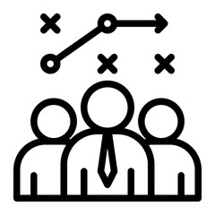 Leadership Strategy Line Icon, Business Direction