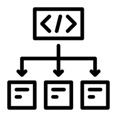 Strategic Framework Line Icon, Business Planning Model