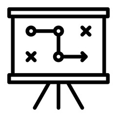 Tactical Plan Line Icon, Business Execution Strategy
