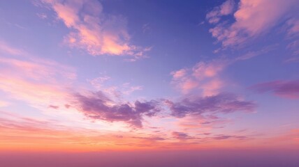 Obraz premium Dreamy cloudscape at sunrise with pastel tones. AI image