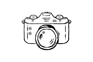 Hand drawn Camera Film icon vector illustration