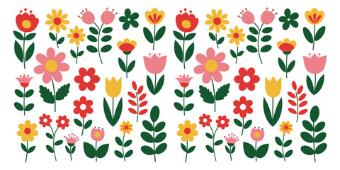 vector illustration of colorful tulips