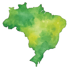 Vibrant Brazil Map Watercolor Country Illustration