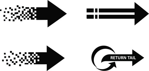 Vector art of set of arrows isolated 