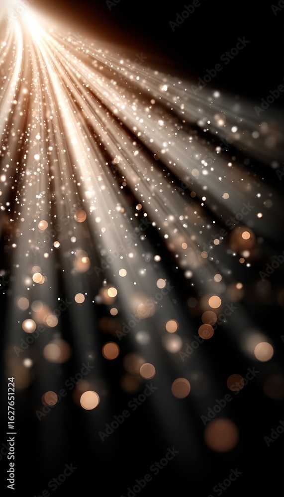 Poster Radiant Lights Explode in a Dreamy Bokeh Effect Over a Dark Sky, Creating Abstract Backgrounds