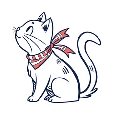 Flat Cat Vector Icon on white back round