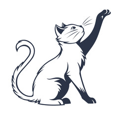 cat silhouette vector icon on white backround