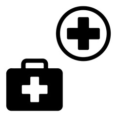 Fototapeta premium Medical aid and first response symbols