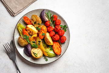 Oven roasted seasonal vegetables